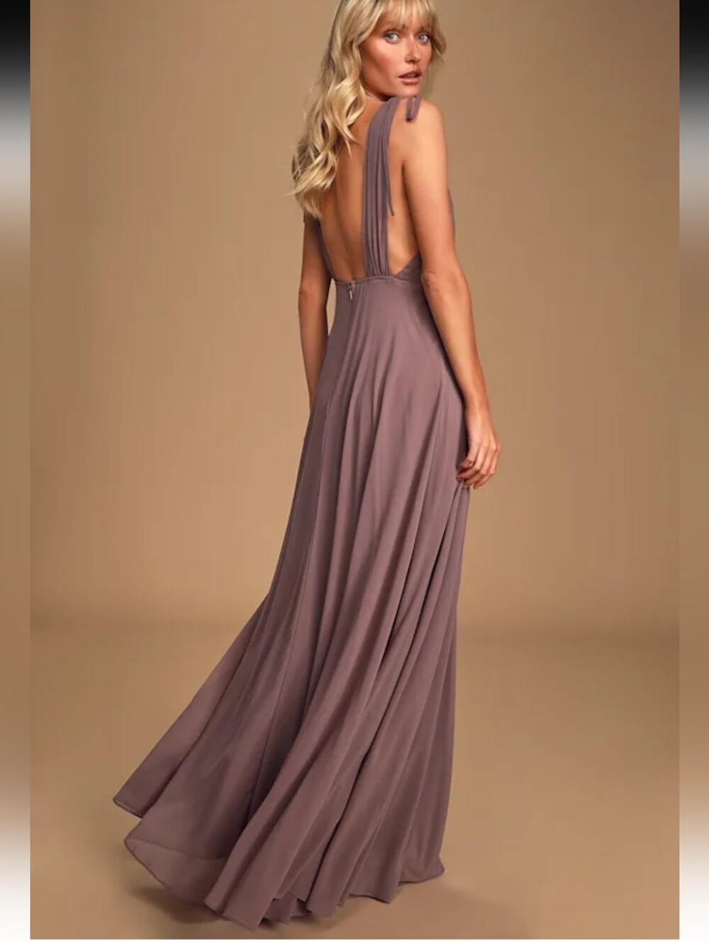 Lulu's Purple V-neck Open Front Maxi Cocktail Party Dress Size XL - Picture 5 of 6